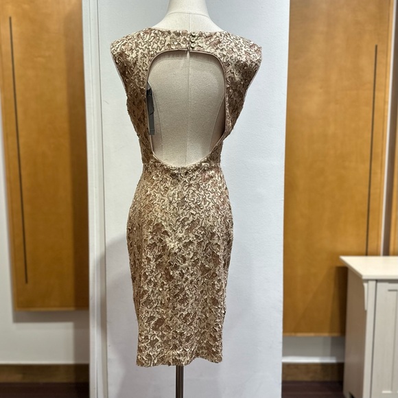 ✨BCBGMAXAZRIA Gold Sequin Mini Dress NWT – Size 0✨ - Picture 6 of 11